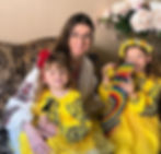 ENGin CEO and Founder Katerina Manoff with her daughters in traditional Ukrainian embroideries