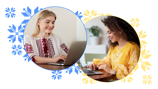 Image shows a tutor and a student of ENGin Speak Ukrainian program where are privat online Ukrainian lessons